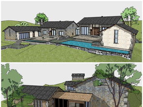 精品中式仿古风格别墅庭院客栈建筑su模型设计素材 建筑模型模型大全 19148349