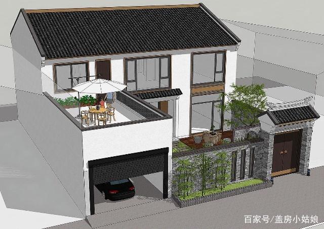 别墅设计:新中式别墅的标准样式,庭院车库休闲场所全都有