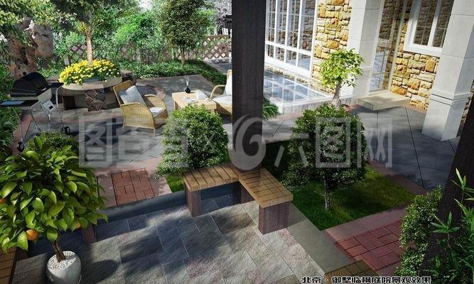 别墅庭院景观效果图片