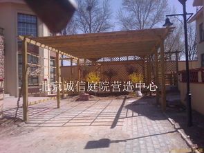 图 大兴庭院绿化设计制作防腐木花架亭子栅栏公司 北京鲜花绿植