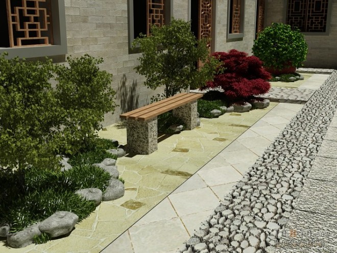 中式庭院-装修设计效果图-刘森佳设计师作品-设计本