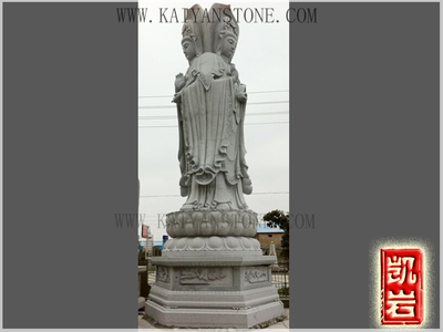 三面观音菩萨石雕在庭院设计中的艺术与禅意